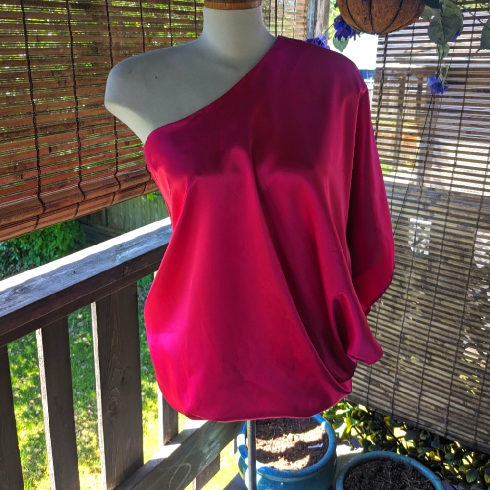 Off the shoulder satin finish blouse